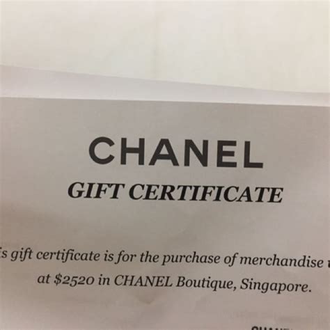 chanel gift voucher australia.